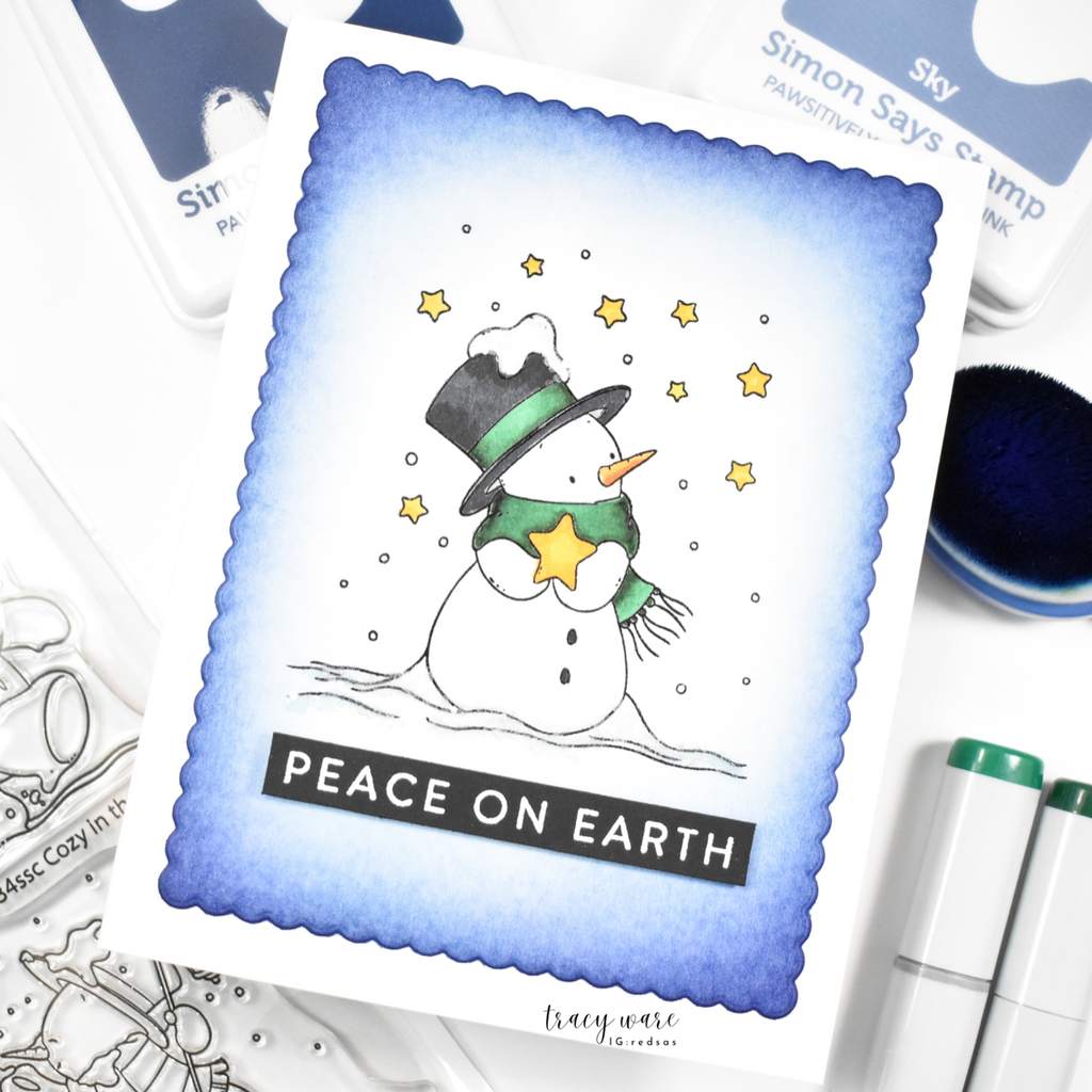 Simon Says Clear Stamps Cozy in the Cold 2334ssc And Everything Nice Merry Christmas Card