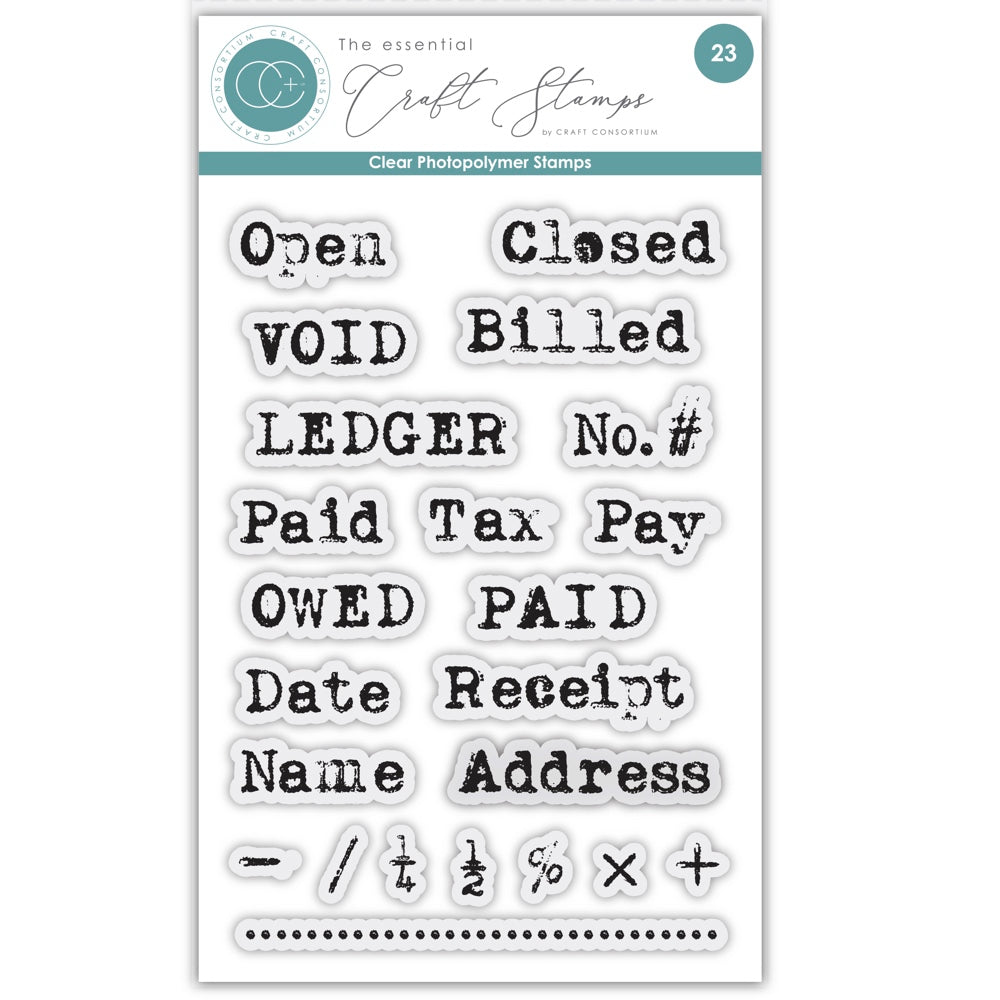 Craft Consortium Accountant Clear Stamps ccestmp022 s
