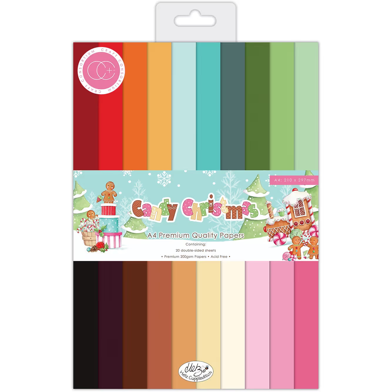 Craft Consortium Candy Christmas 11.5 x 8.5  Premium Cardstock Paper Pack ccppad037c