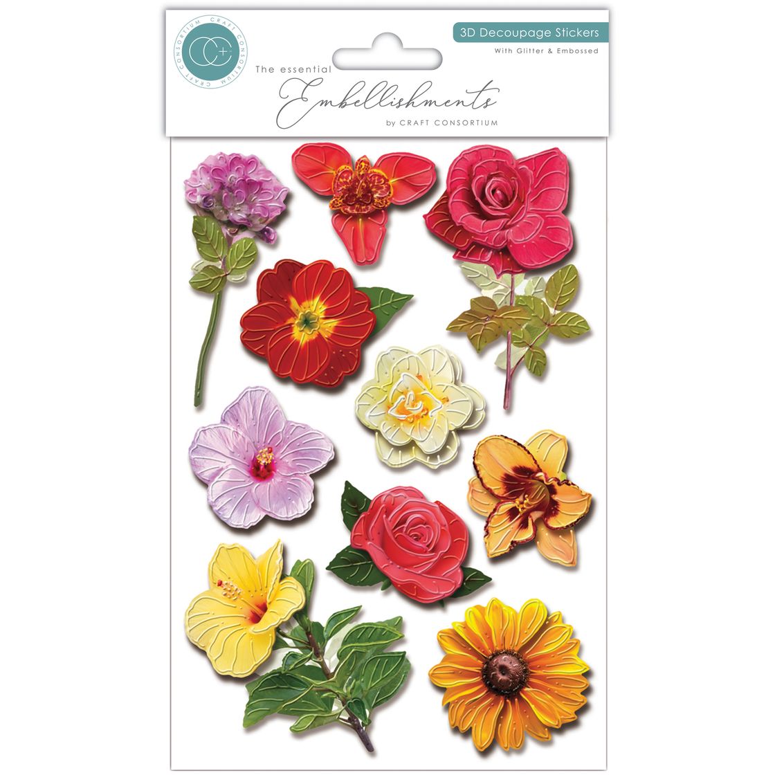 Craft Consortium Cottage 3D Decoupage Flowers cestk006