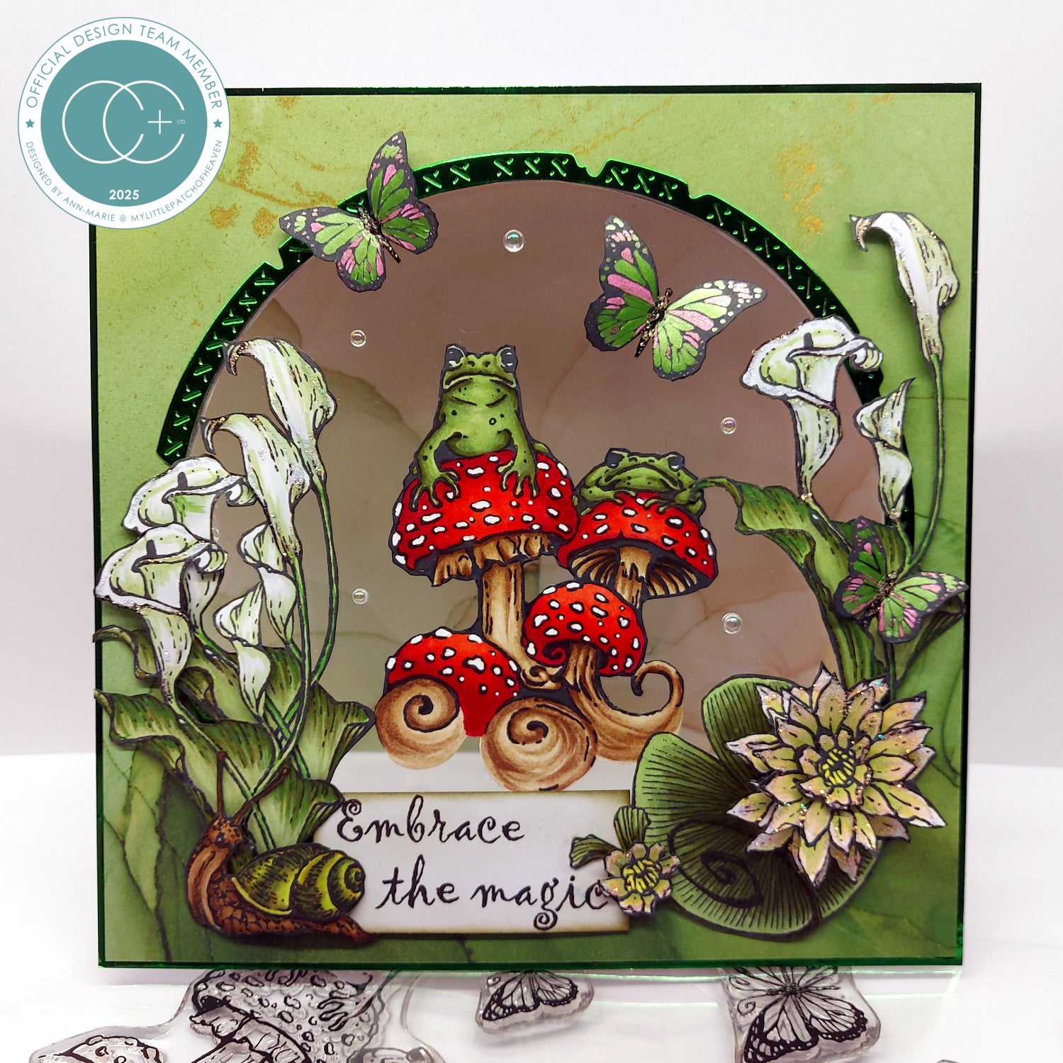 Craft Consortium Faeries Lily Pad Clear Stamp cclgstmp014 toadstools