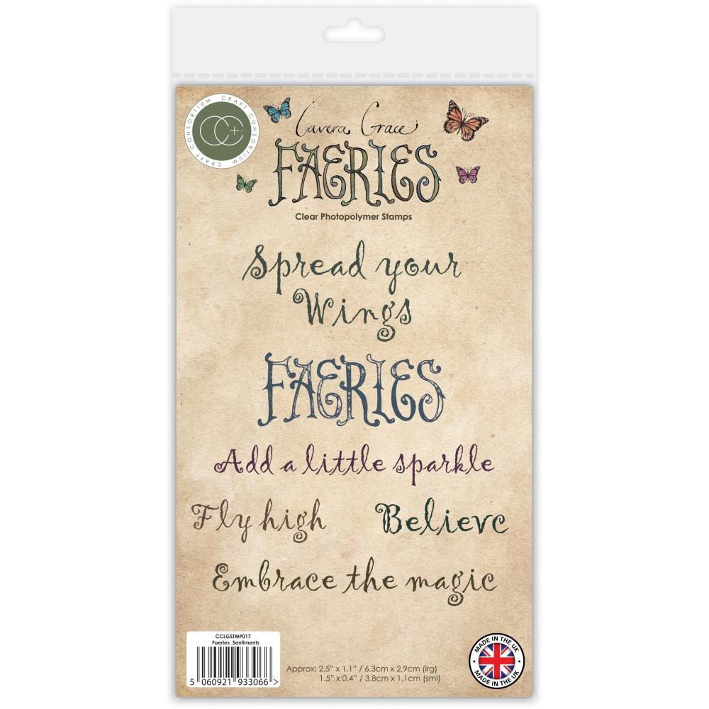 Craft Consortium Faeries Sentiments Clear Stamps cclgstmp017