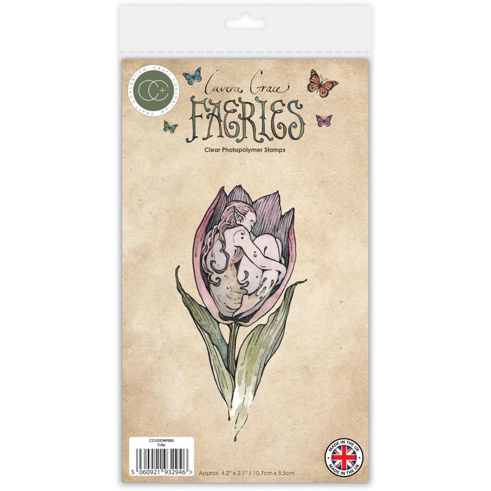 Craft Consortium Faeries Tulip Clear Stamp cclgstmp005
