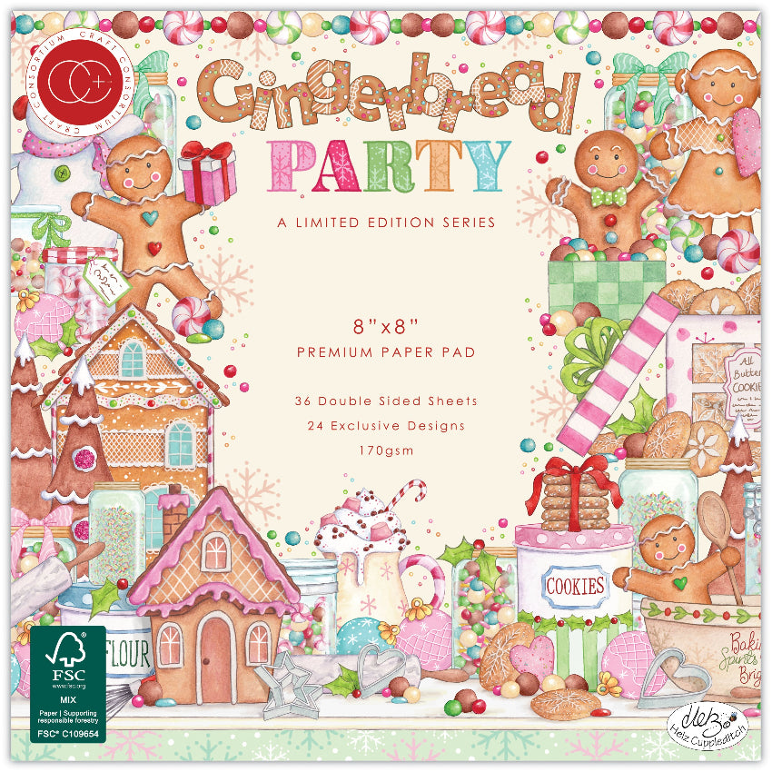 Craft Consortium Gingerbread Party 8x8 inch Paper Pad cclpad004