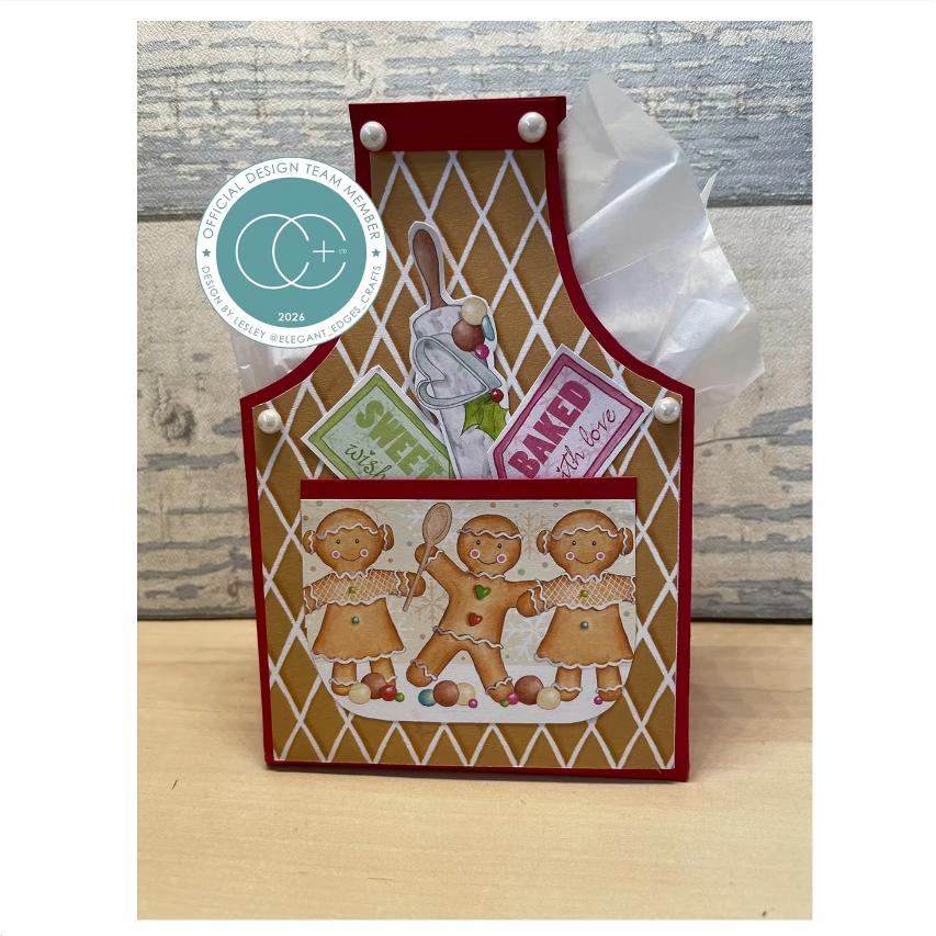 Craft Consortium Gingerbread Party 8x8 inch Paper Pad cclpad004 cute apron shaped card