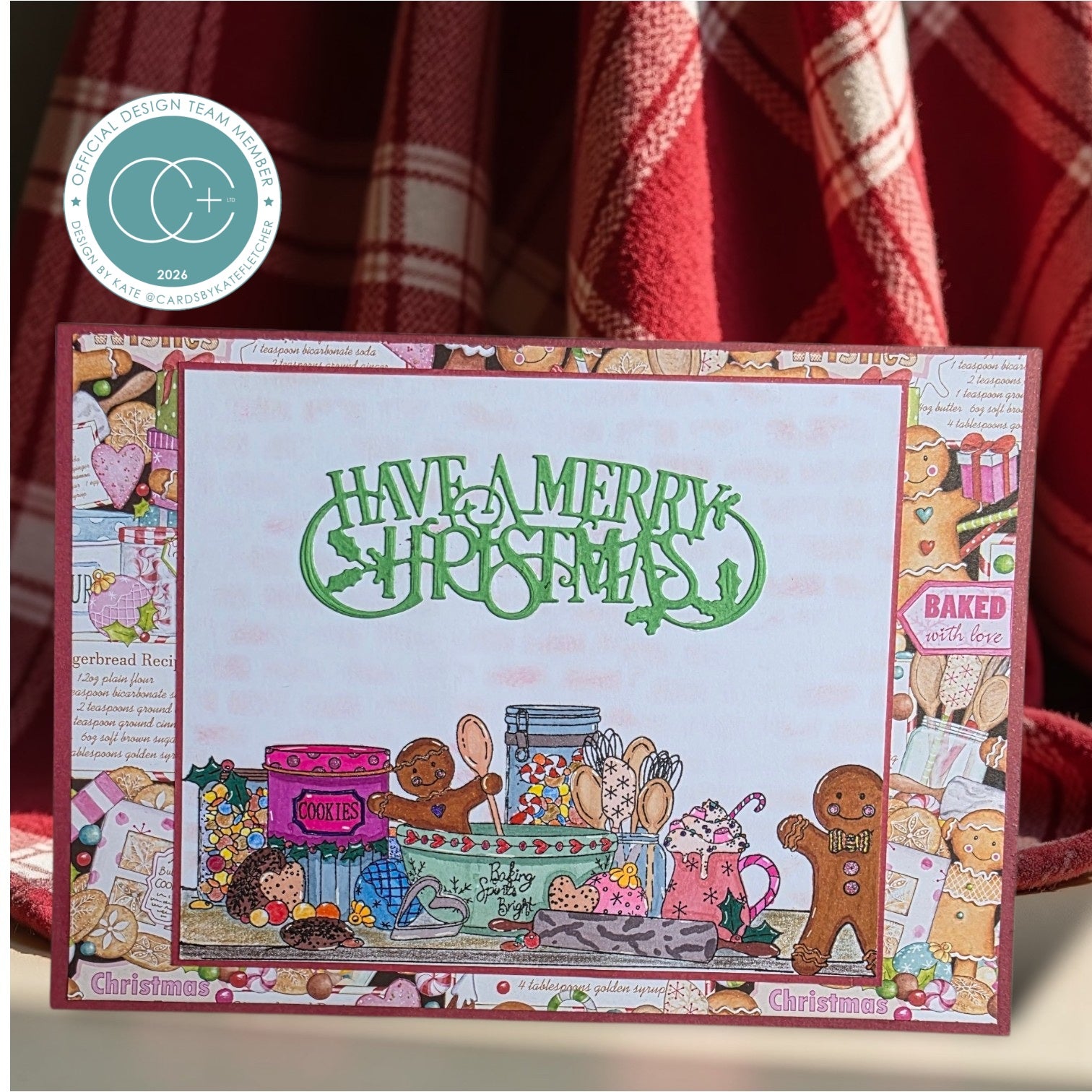 Craft Consortium Gingerbread Party Cookie Tester Clear Stamps cclstmp010 have a merry christmas card