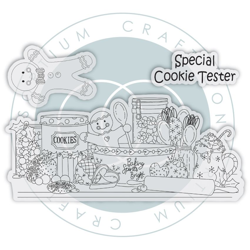 Craft Consortium Gingerbread Party Cookie Tester Clear Stamps cclstmp010 product image