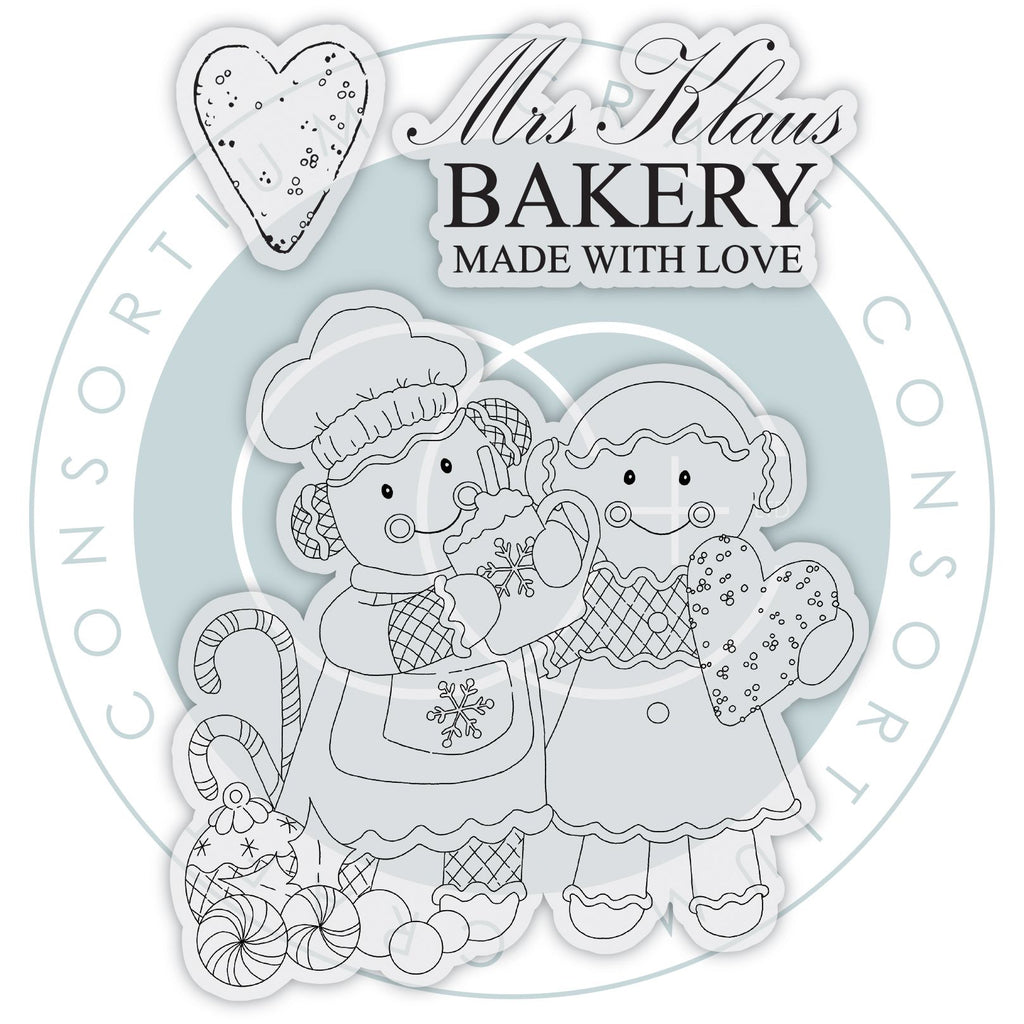 Craft Consortium Gingerbread Party Made with Love Clear Stamps cclstmp011 product image 