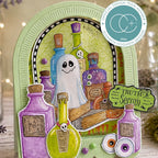 Craft Consortium Hocus Pocus Clear Stamps cclstmp012 potions ghost card