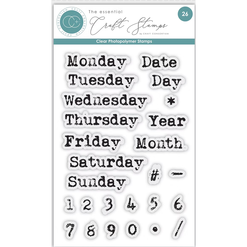 Craft Consortium Journal Days Of The Week Clear Stamps ccetmp001