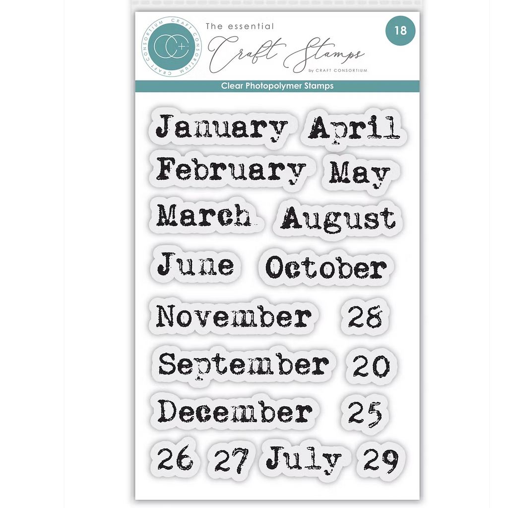 Craft Consortium Journal Months Clear Stamps ccetmp006