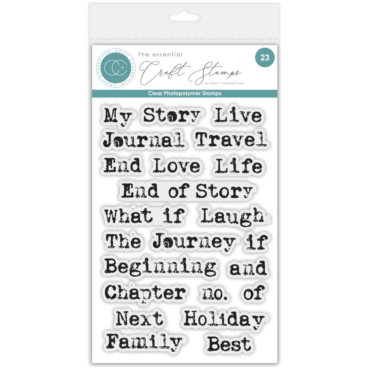 Craft Consortium Journal Sentiments Clear Stamps ccestmp002