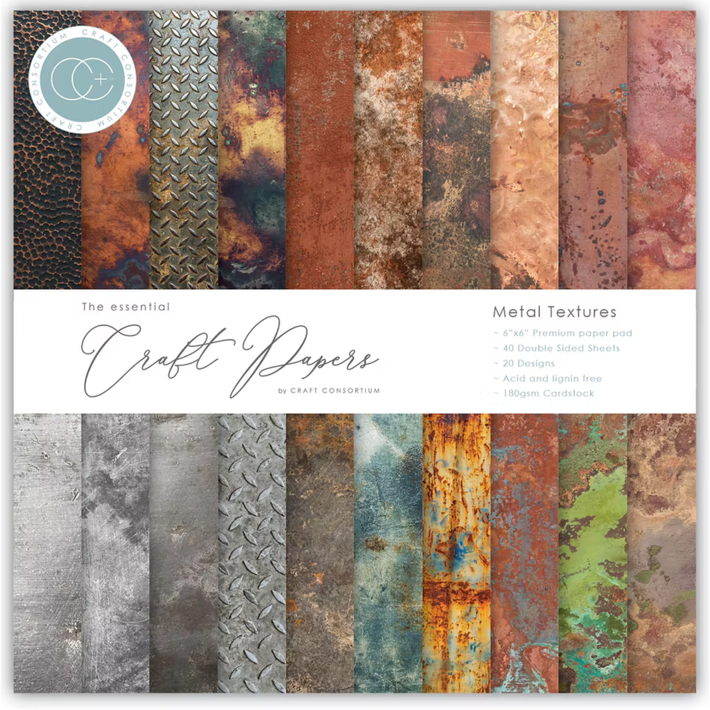 Craft Consortium Metal Textures 6 x 6 Paper Pad ccepad005b