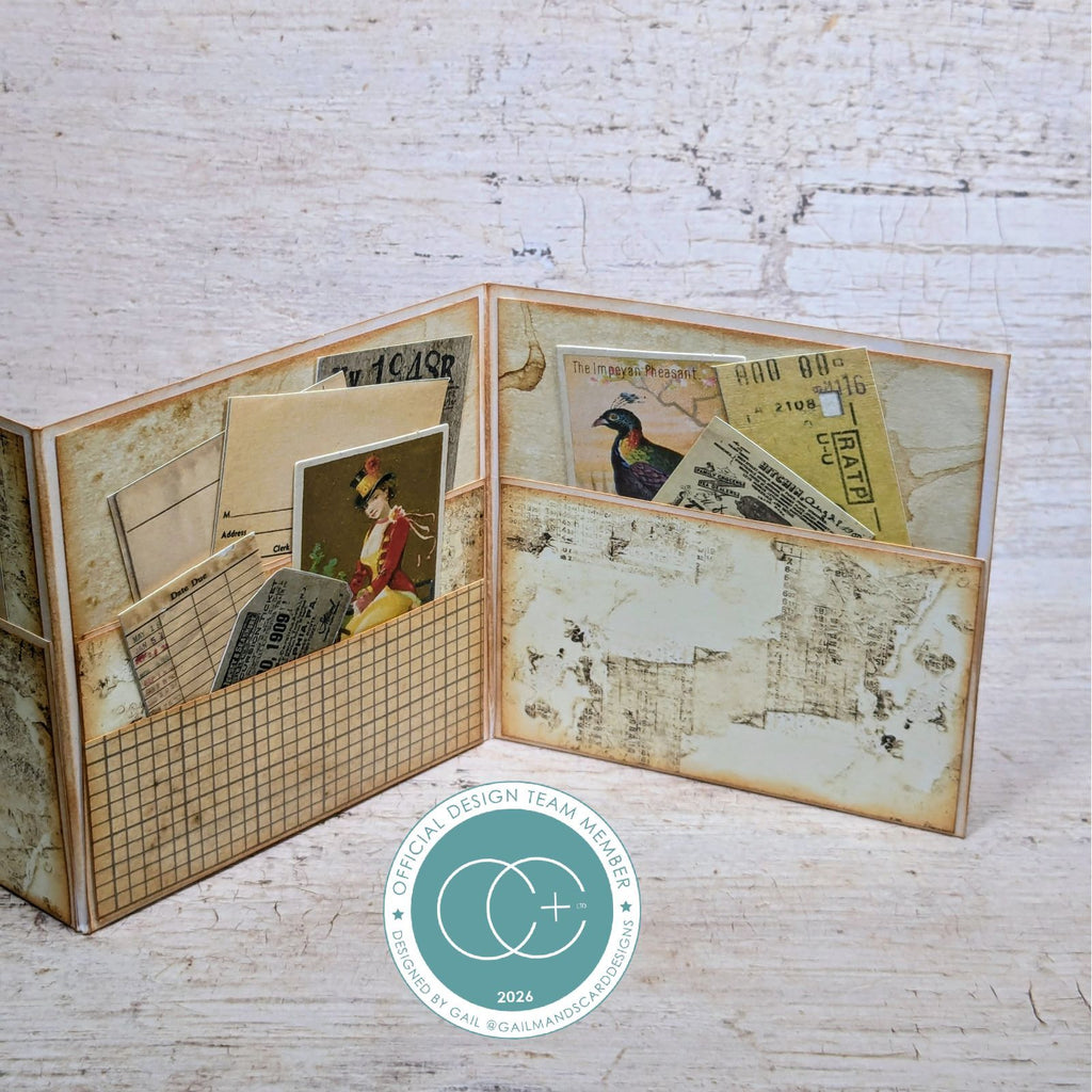 Craft Consortium Old Ledger 12 x 12 inch Paper Pad ccepad045 fold out ledger card