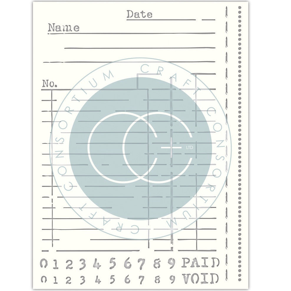 Craft Consortium Old Ledger Stencil ccestnl001 inside