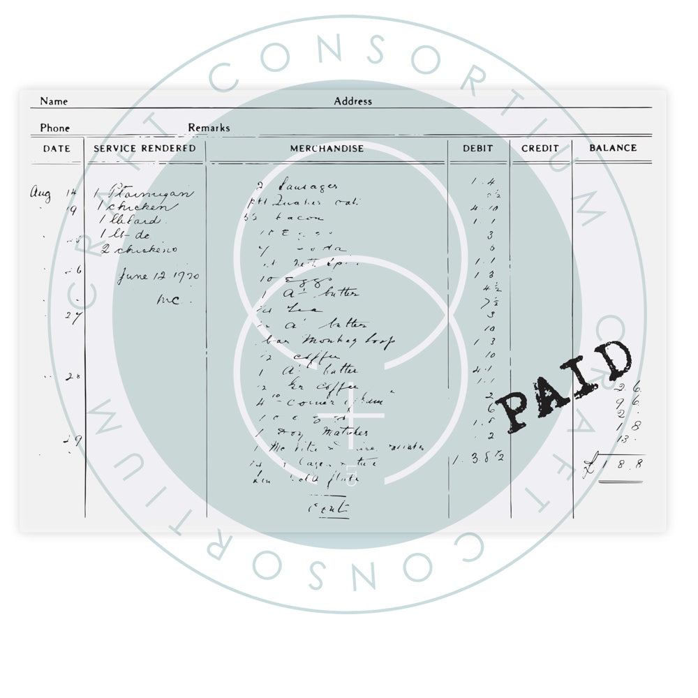 Craft Consortium Old Receipt Clear Stamp ccestmp021 inside