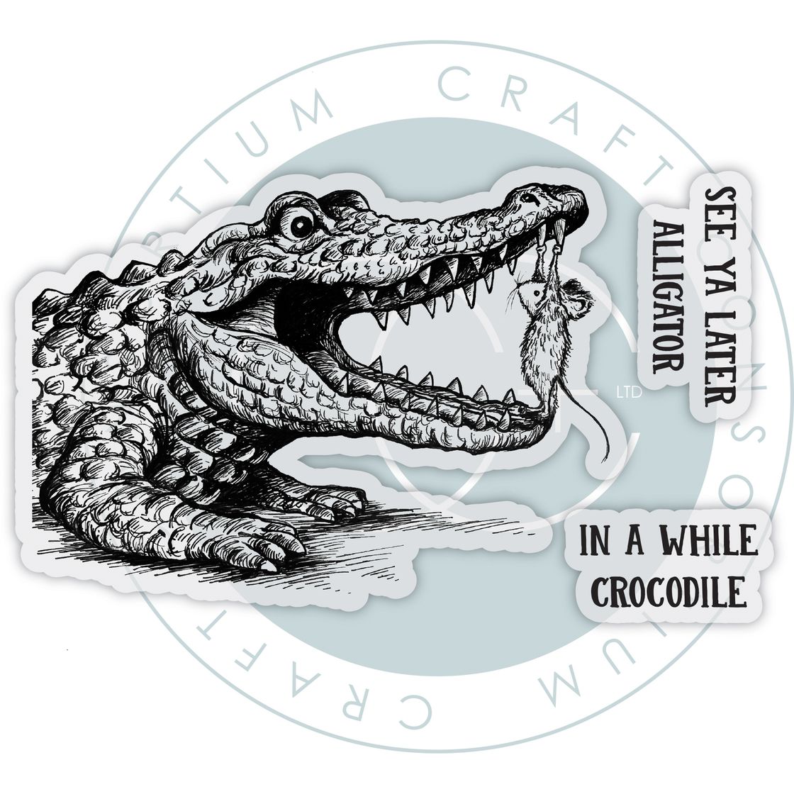 Craft Consortium Oliver's Adventures In A While Crocodile Clear Stamps ccdwstmp016 image 1