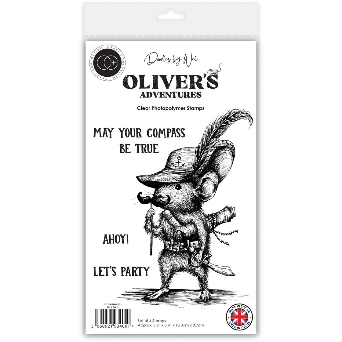 Craft Consortium Oliver's Adventures Let's Party Clear Stamps ccdwstmp011