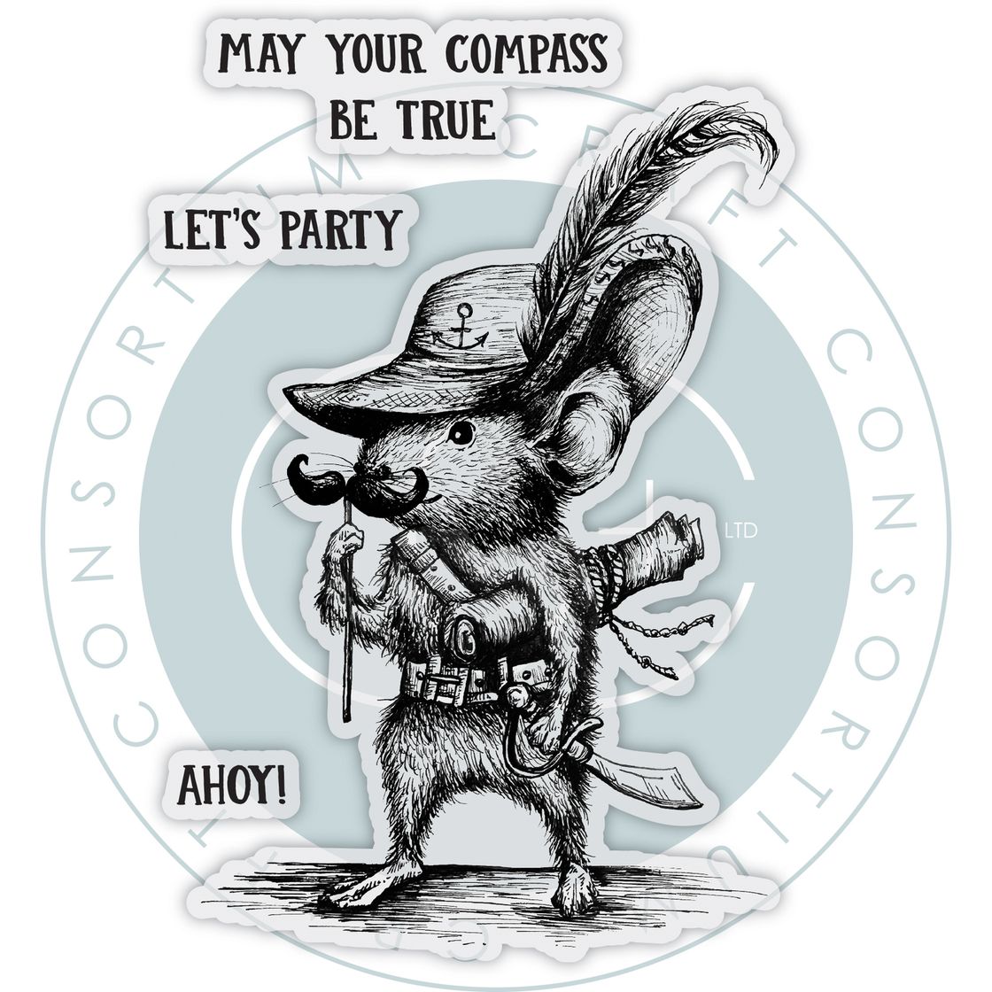 Craft Consortium Oliver's Adventures Let's Party Clear Stamps ccdwstmp011 image 1