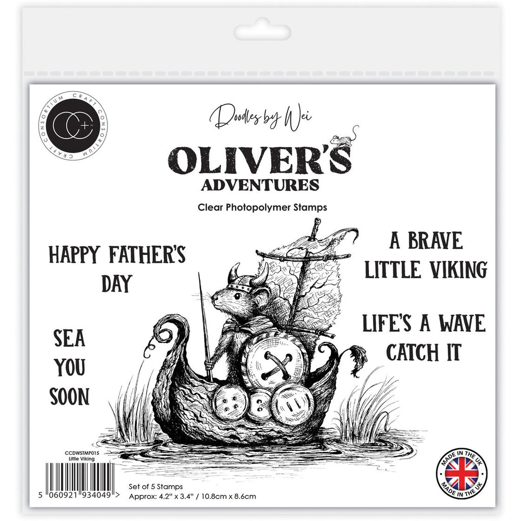 Craft Consortium Oliver's Adventures Little Viking Clear Stamps ccdwstmp015