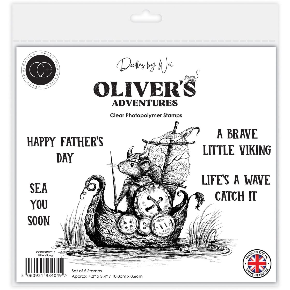 Craft Consortium Oliver's Adventures Little Viking Clear Stamps ccdwstmp015