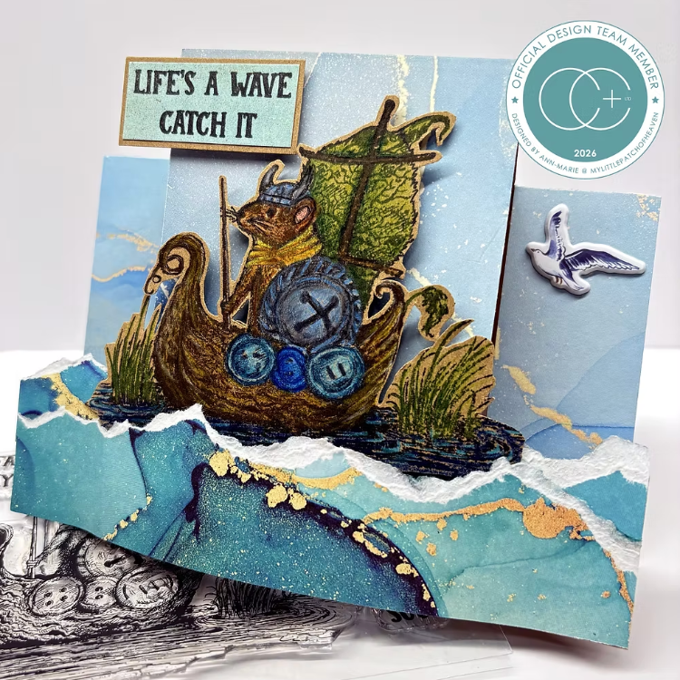 Craft Consortium Oliver's Adventures Little Viking Clear Stamps ccdwstmp015 crashing waves