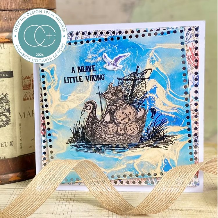 Craft Consortium Oliver's Adventures Little Viking Clear Stamps ccdwstmp015 gold and blue