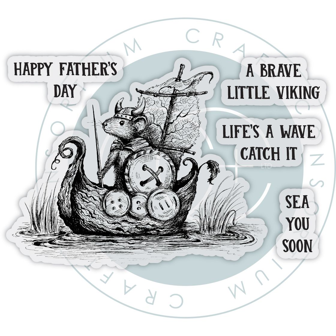 Craft Consortium Oliver's Adventures Little Viking Clear Stamps ccdwstmp015 image 1