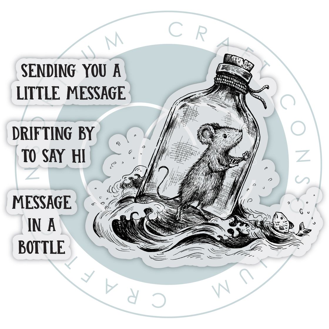 Craft Consortium Oliver's Adventures Message In A Bottle Clear Stamps ccdwstmp013 image 1