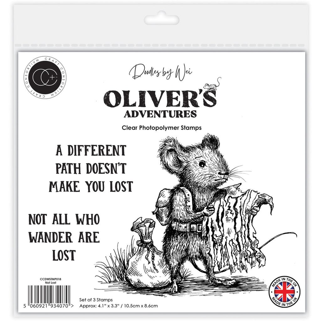Craft Consortium Oliver's Adventures Not Lost Clear Stamps ccdwstmp018