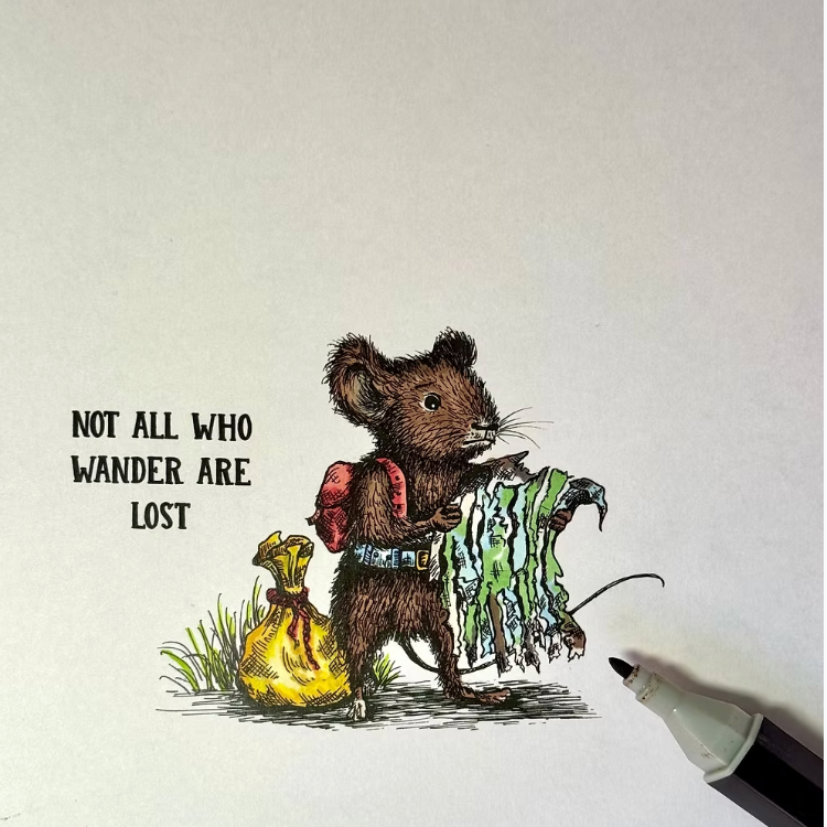Craft Consortium Oliver's Adventures Not Lost Clear Stamps ccdwstmp018 red backpack
