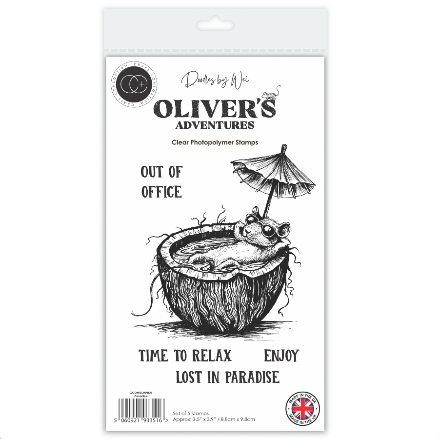 Craft Consortium Oliver's Adventures Paradise Clear Stamps ccdwstp005