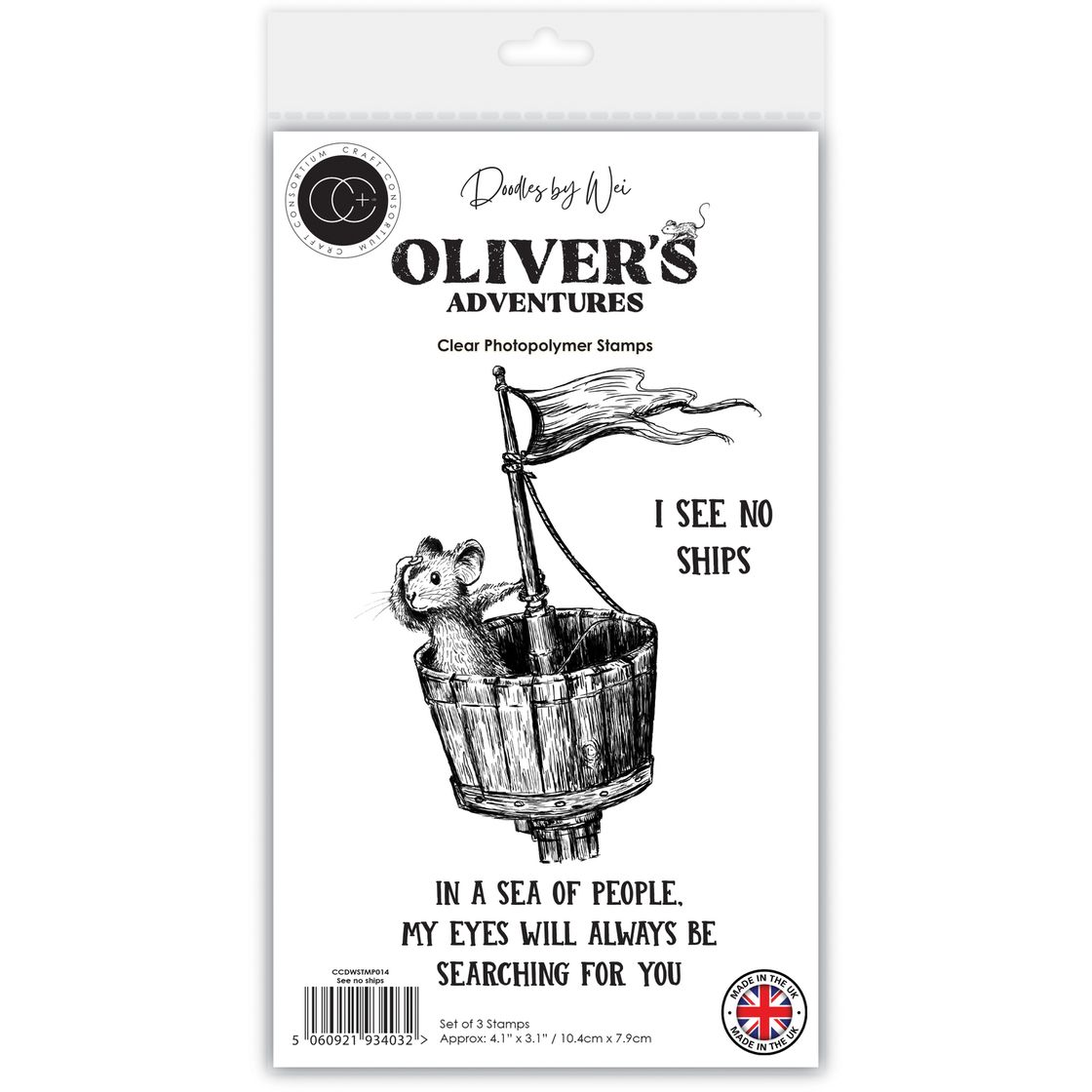 Craft Consortium Oliver's Adventures See No Ships Clear Stamps ccdwstmp014
