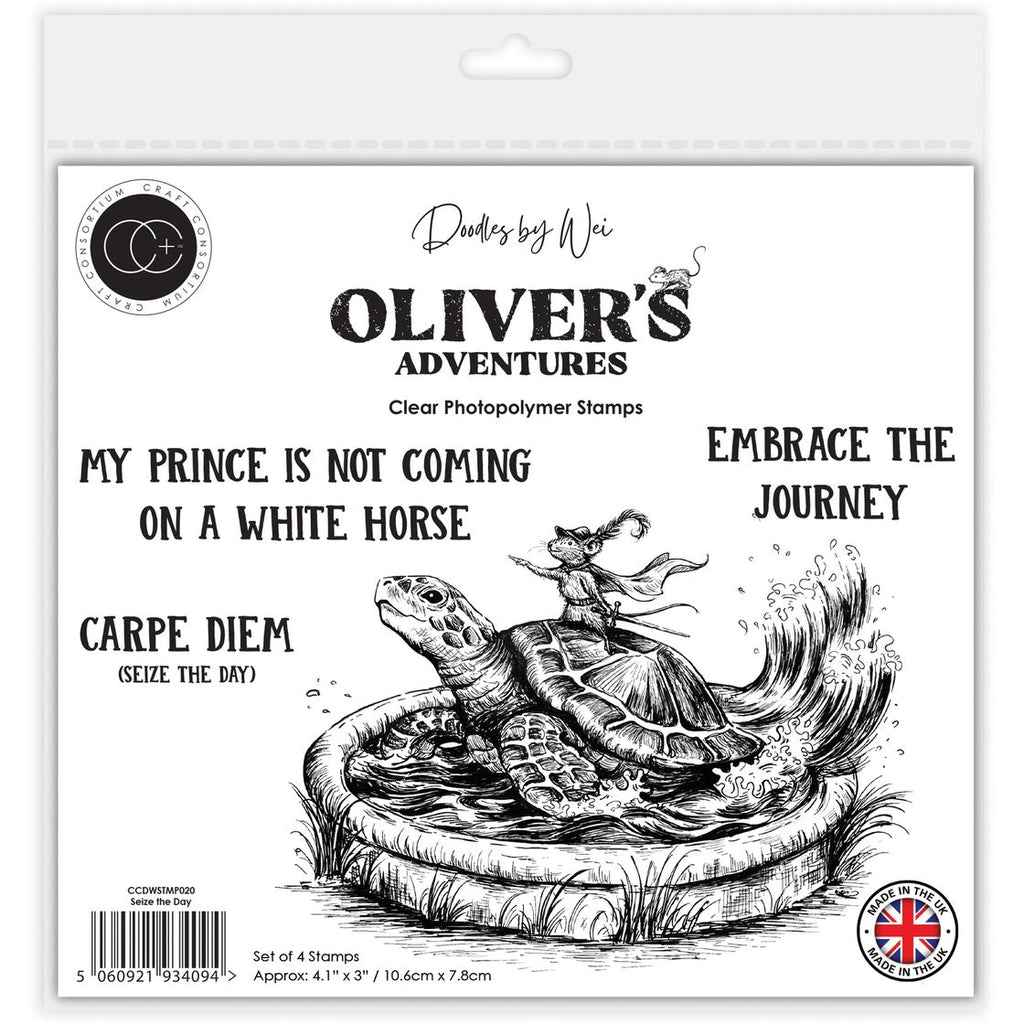 Craft Consortium Oliver's Adventures Seize The Day Clear Stamps ccdwstmp020