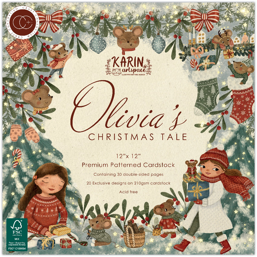 Craft Consortium Olivia's Christmas Tale 12 x 12 Paper Pad ccppad050
