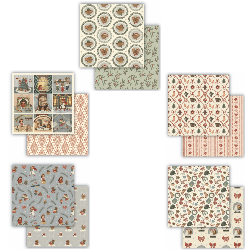 Craft Consortium Olivia's Christmas Tale 12 x 12 Paper Pad ccppad050 paper images 1