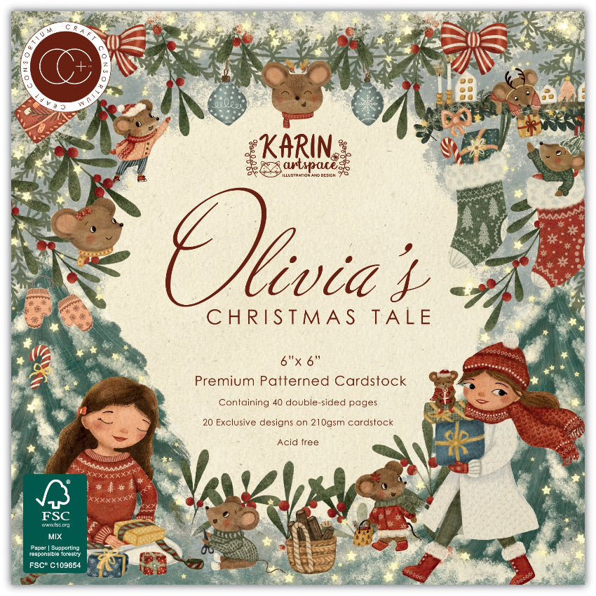 Craft Consortium Olivia's Christmas Tale 6 x 6 Paper Pad ccppad050b