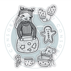 Craft Consortium Olivia's Christmas Tale Baking Clear Stamps ccstmp104 contents inside package