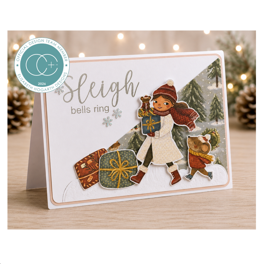 Craft Consortium Olivia's Christmas Tale Ephemera cceph016 sleigh bells ring card