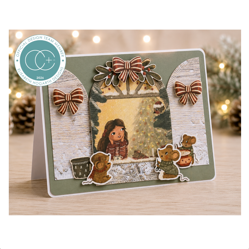 Craft Consortium Olivia's Christmas Tale Ephemera cceph016 window seat card