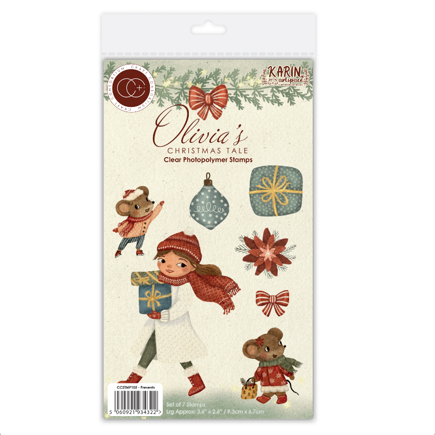 Craft Consortium Olivia's Christmas Tale Presents Clear Stamps ccstmp105