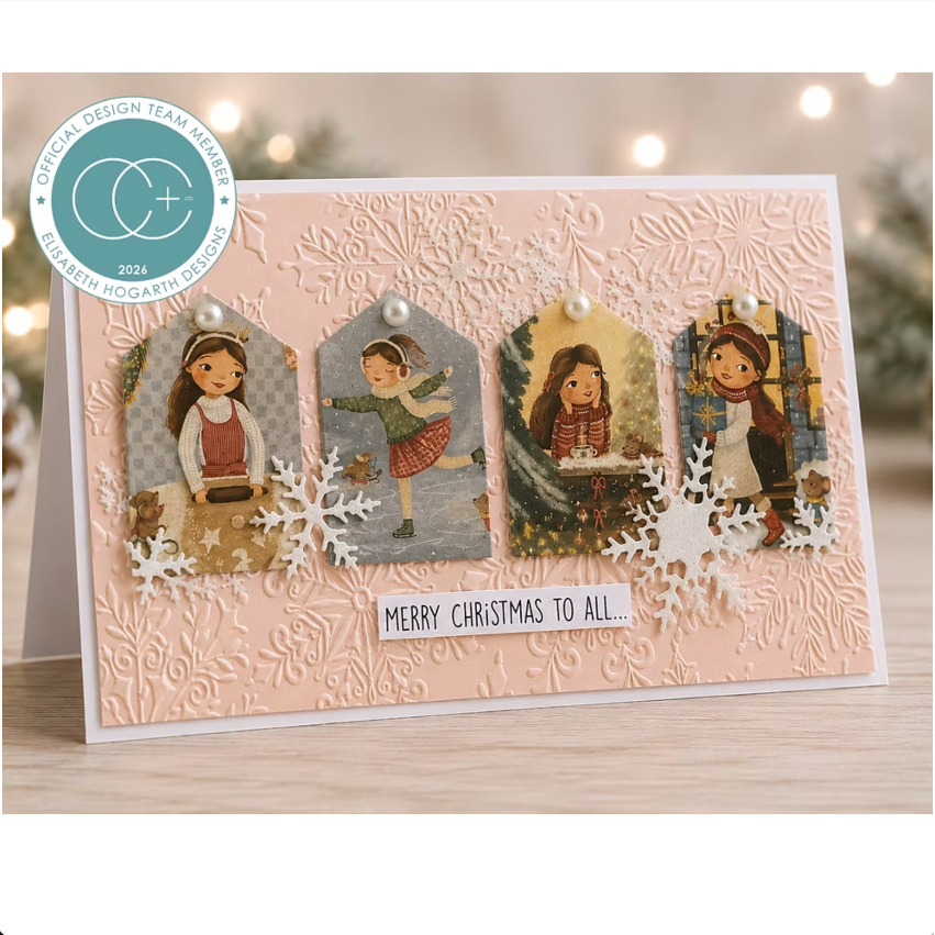Craft Consortium Olivia's Christmas Tale Rub On Transfer Sheets ccrubt010 merry christmas to all card