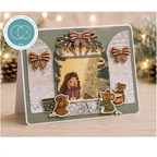 Craft Consortium Olivia's Christmas Tale Rub On Transfer Sheets ccrubt010 red striped bows card