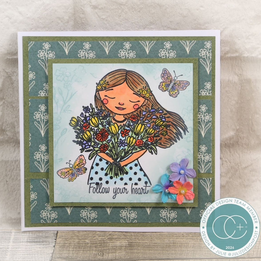 Craft Consortium Olivia's Wildflower Adventures Be A Wildflower Clear Stamps cclstmp007 butterflies