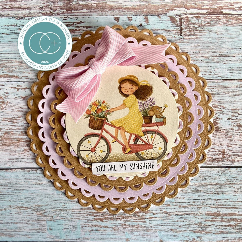 Craft Consortium Olivia's Wildflower Adventures Dreams Clear Stamps cclstmp008 pink bow