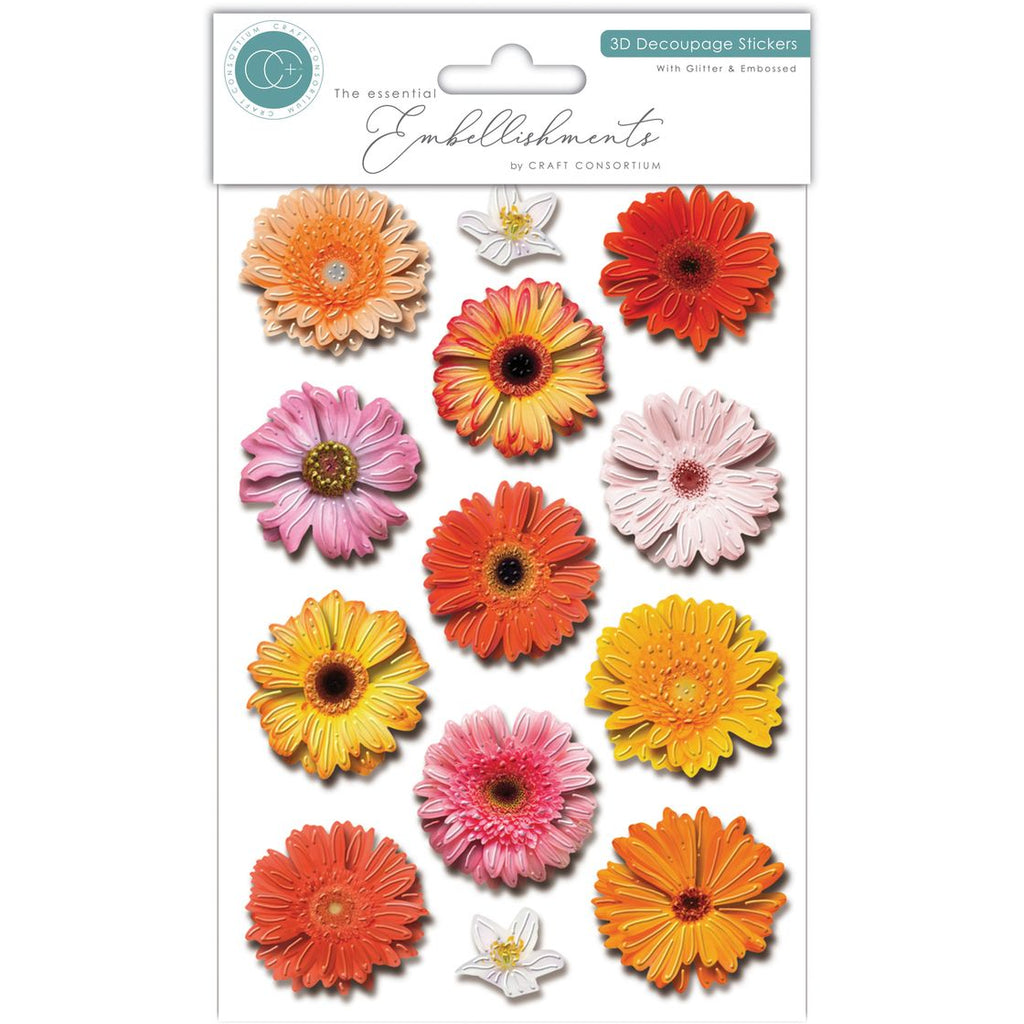 Craft Consortium Soft Pastel 3D Decoupage Flowers cestk001