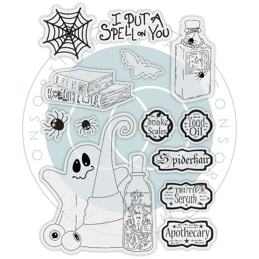 Craft Consortium Spell Book Clear Stamps cclstmp013 contents in package