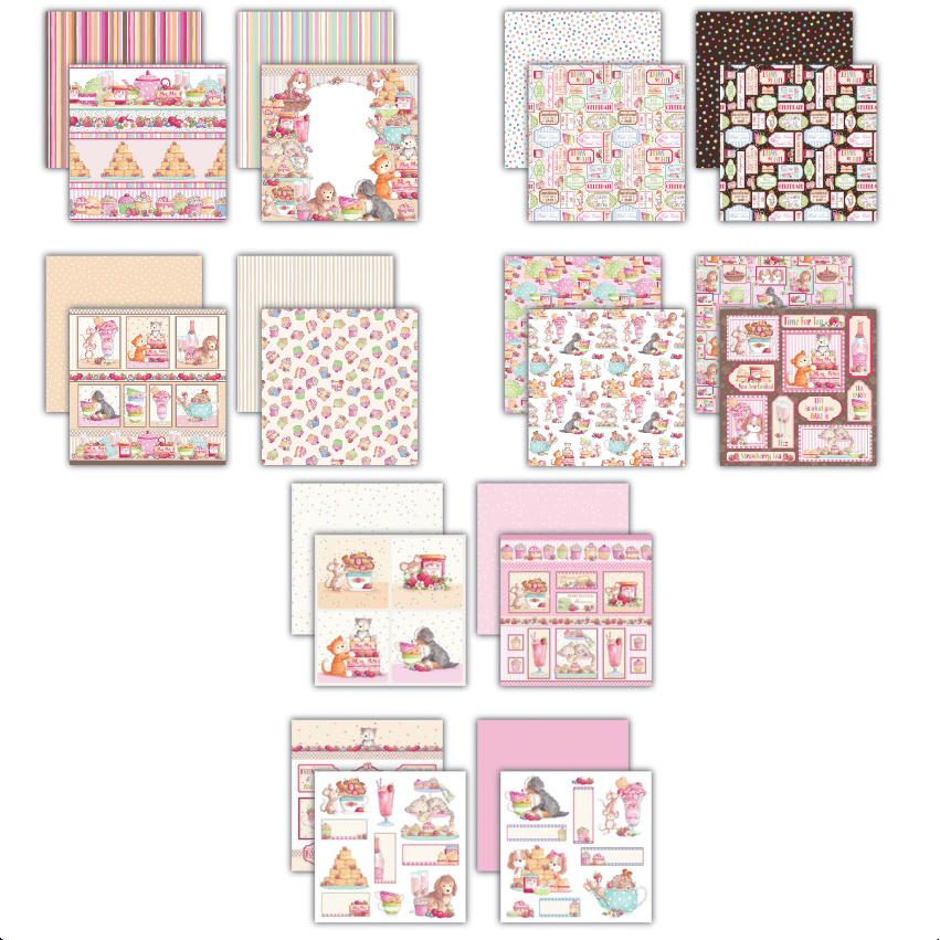 Craft Consortium Strawberry Tea 8 x 8 inch Paper Pad cclpad002 images