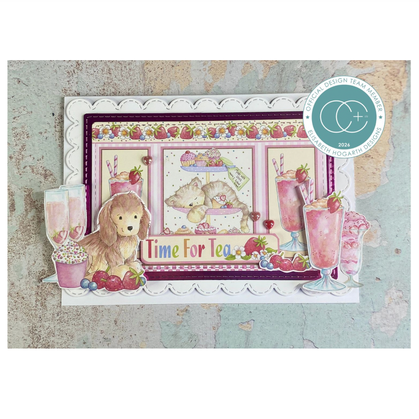 Craft Consortium Strawberry Tea Celebrate Clear Stamps cclstmp006 cute puppy