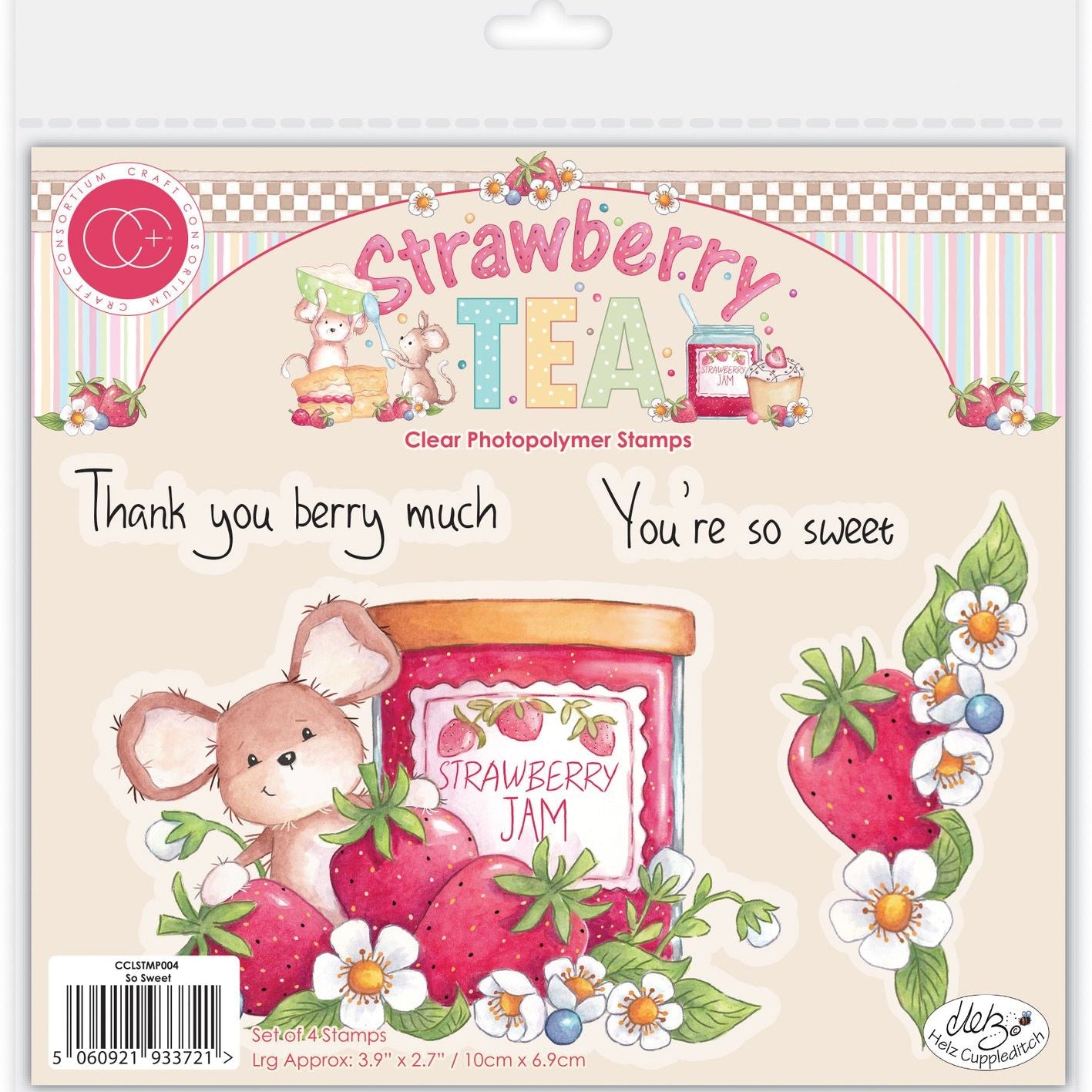 Craft Consortium Strawberry Tea So Sweet Clear Stamps cclstmp004